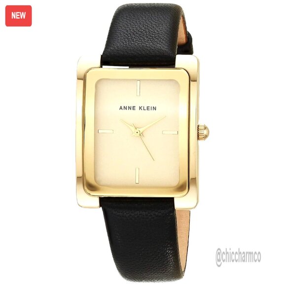 Women's Leather Strap Watch Rectangular Case Water Resistant Quartz Movement